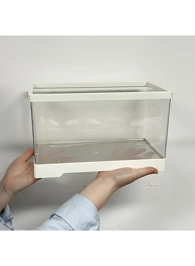 Black Square Acrylic Aquarium Tank with Planting Basket for Fish Turtles Shrimp - Image 2